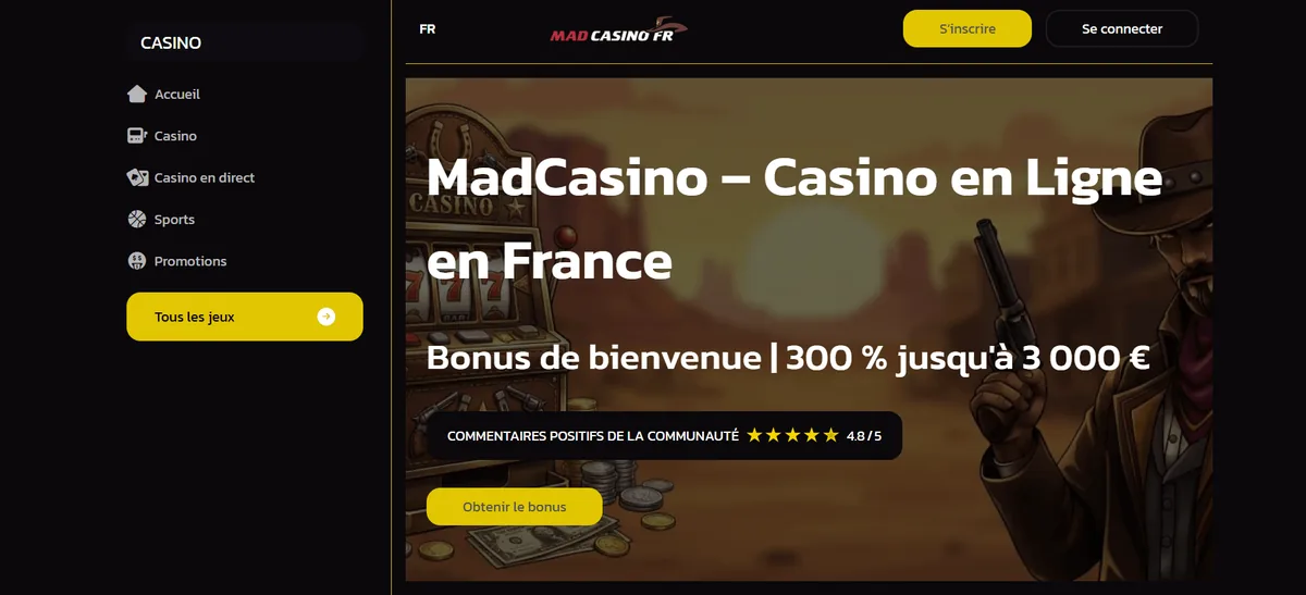 MadCasino page d'accueil casino dépôt minimum 10 euros