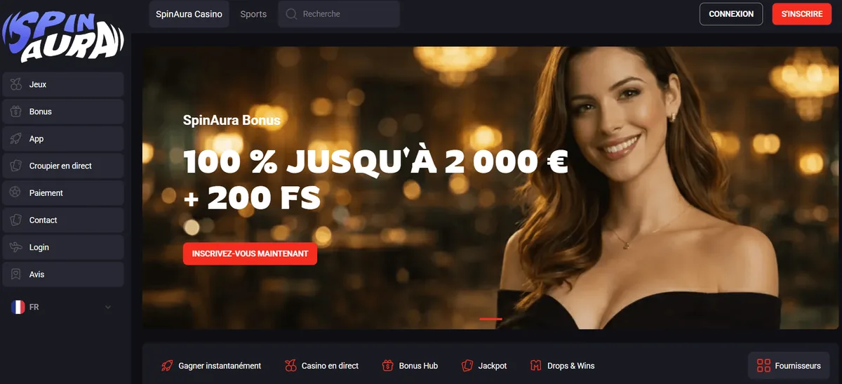 SpinAura page d'accueil casino en ligne dépôt minimum 10 euros